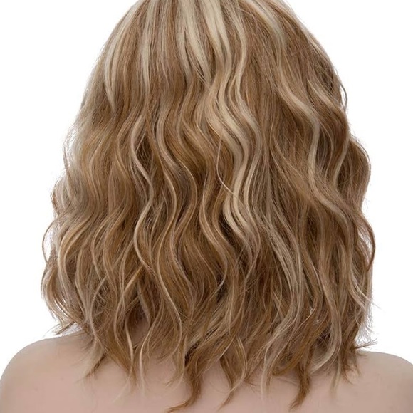 Honey & Light Blonde Mixed Gradient  14” Wavy Bob Synthetic Wig - Heat Resistant - Picture 15 of 16